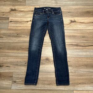 Women's American Eagle Skinny Jeans SZ 4 Blue Denim Super Stretch